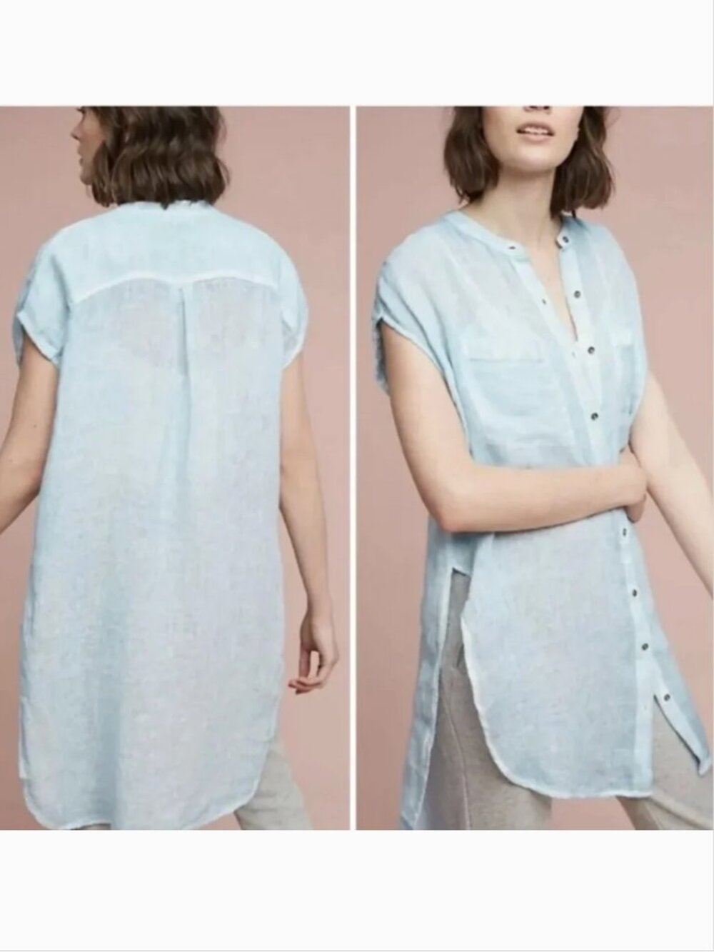 Anthropologie Holding Horses Shear Sleeveless Tunic - White